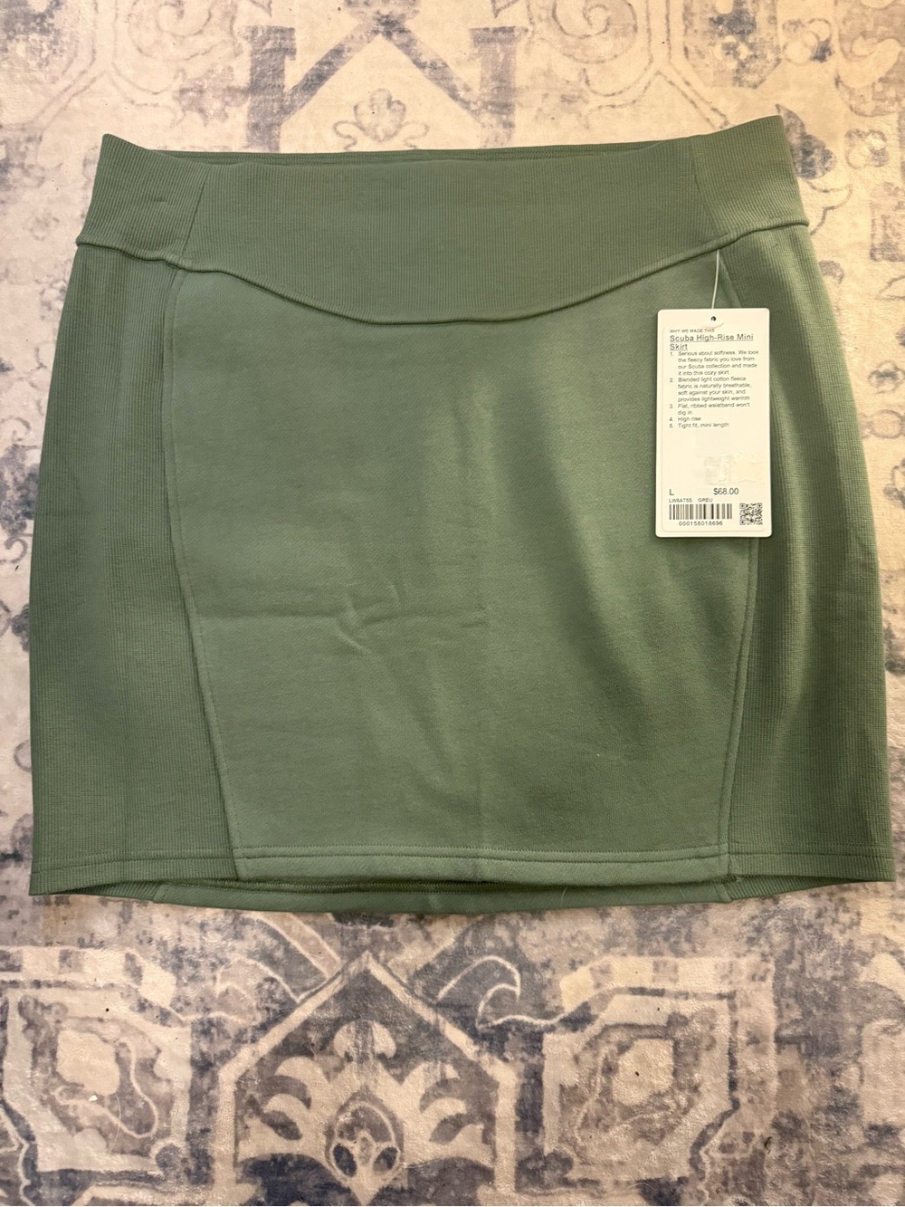 lululemon athletica Olive Green Knit Mini Skirt